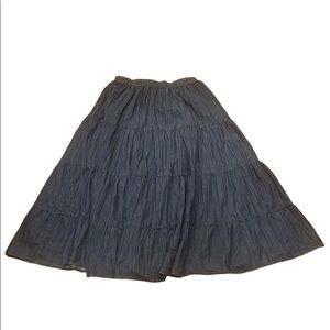 Alfred dunner denim  stretch tiered a-line maxi skirt western 12